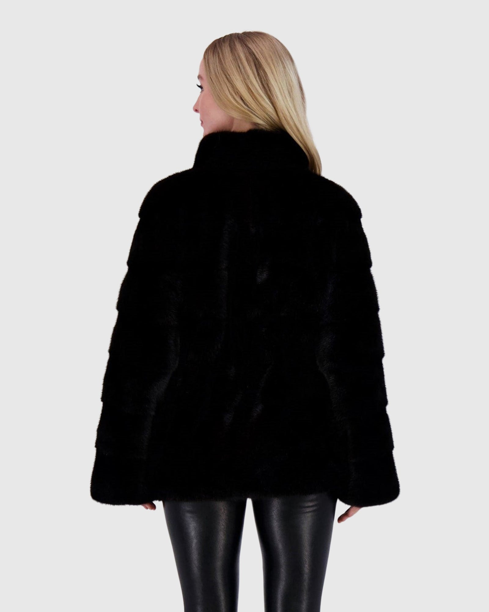 Mink Jacket W/ Leather Belt | Black