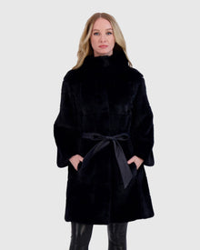 Mink Jacket With Belt | Navy