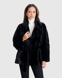 Mink Jacket With Belt | Black (V2)