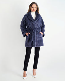 Mink Jacket With Belt | Women | Blue Jean (V1)