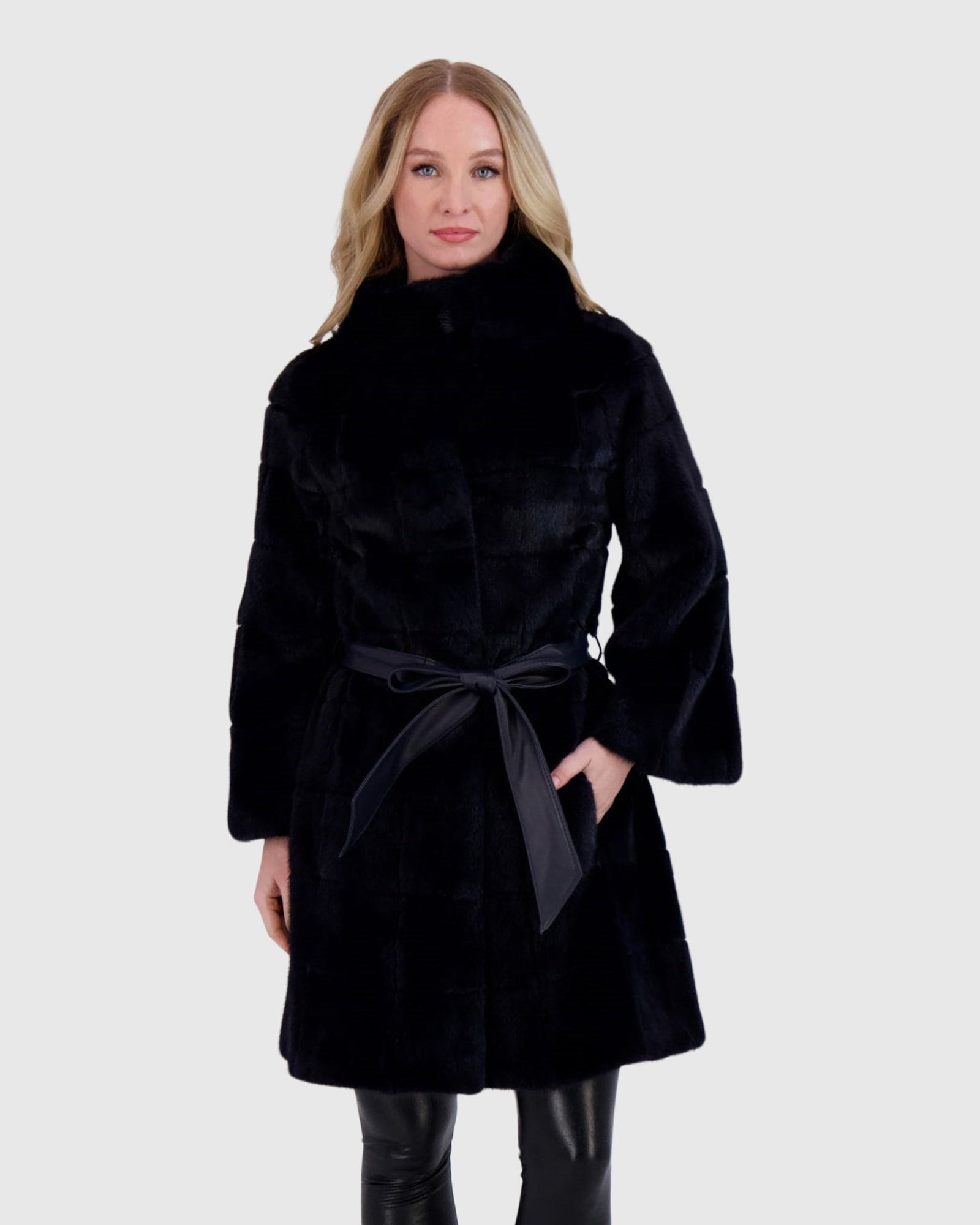 Mink Jacket With Belt | Navy