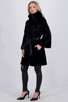 Mink Jacket With Belt | Women | Navy