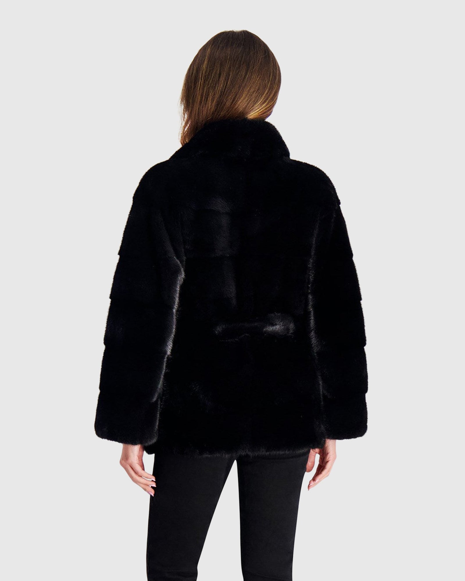 Mink Jacket With Belt | Black (V2)