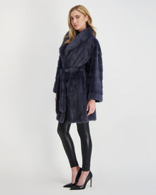 Mink Jacket With Belt | Women | Blue Jean (V2)