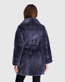 Mink Jacket With Belt | Blue Jean (V2)