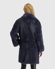 Mink Jacket With Belt | Blue Jean (V1)