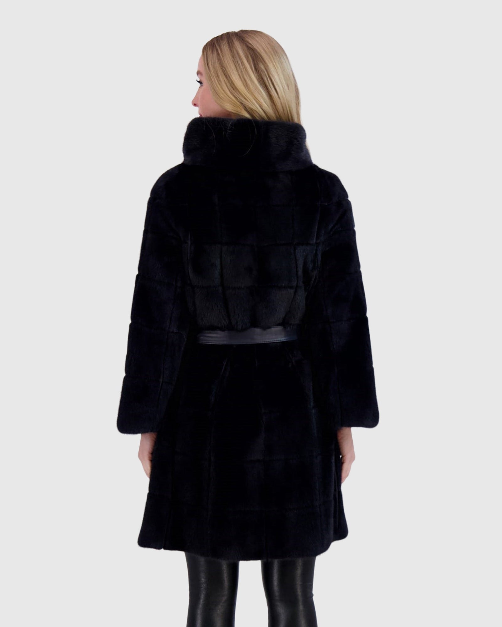 Mink Jacket With Belt | Navy