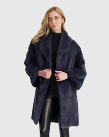 Mink Jacket With Belt | Blue Jean (V1)