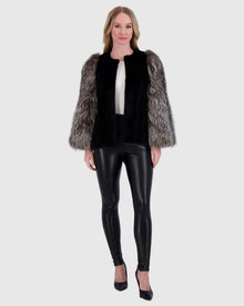 Mink Jacket With Fox Sleeves | Black/Silver Fox