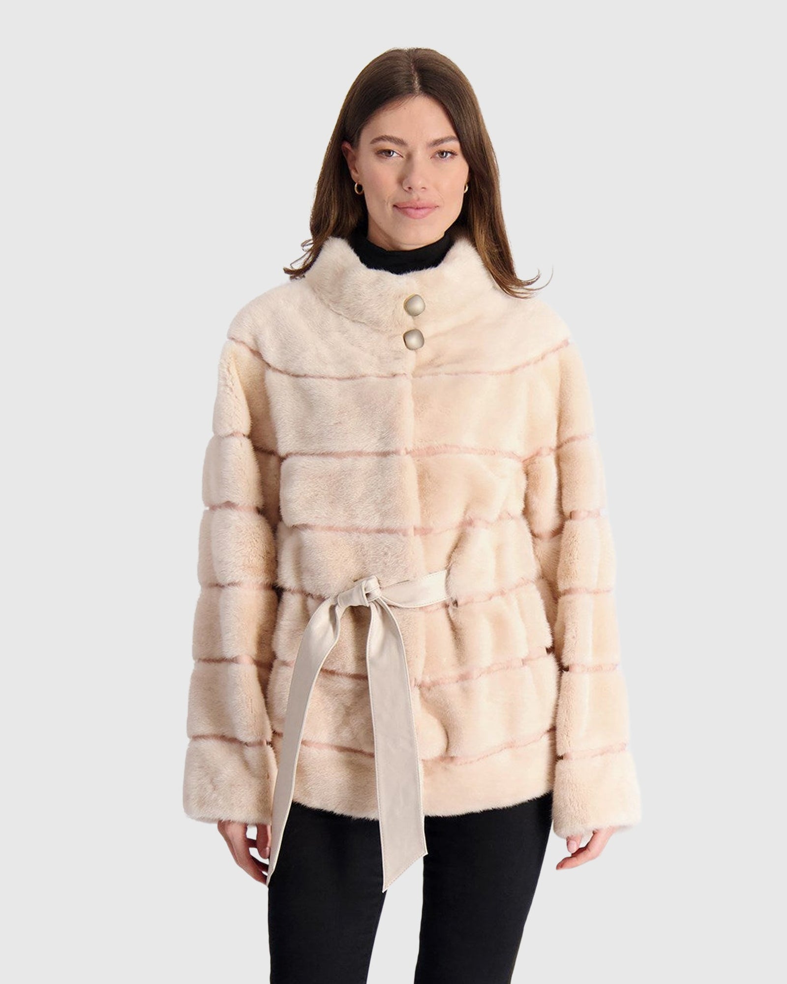 Mink Jacket With Leather Belt | Flamingo
