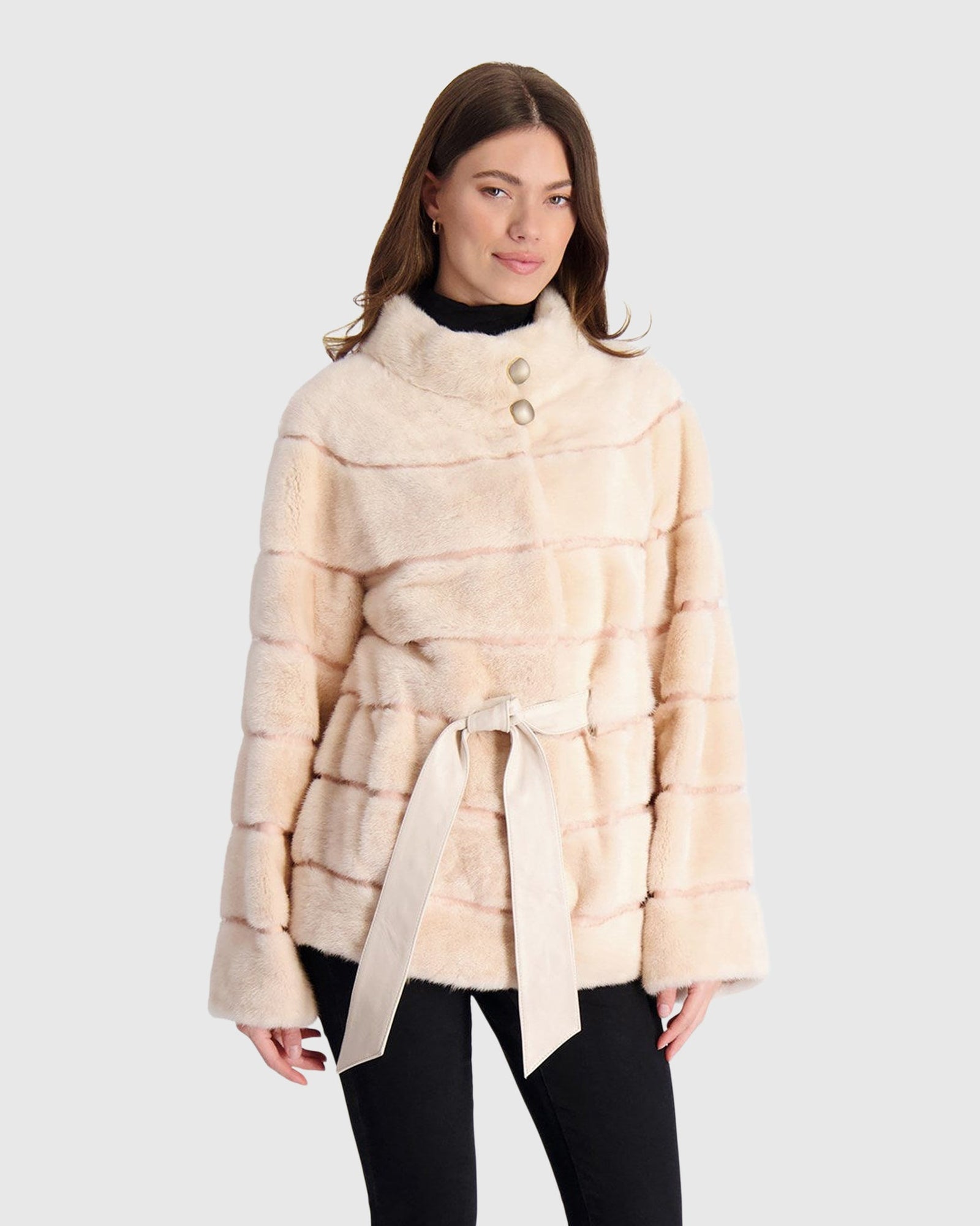 Mink Jacket With Leather Belt | Flamingo