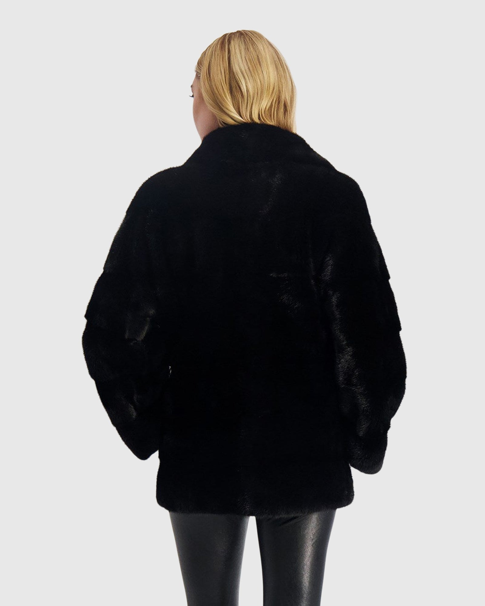 Mink Jacket With Leather Belt | Black