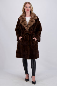 Mink Jacket With Sable Collar, Mink Belt | Women | Kastanie