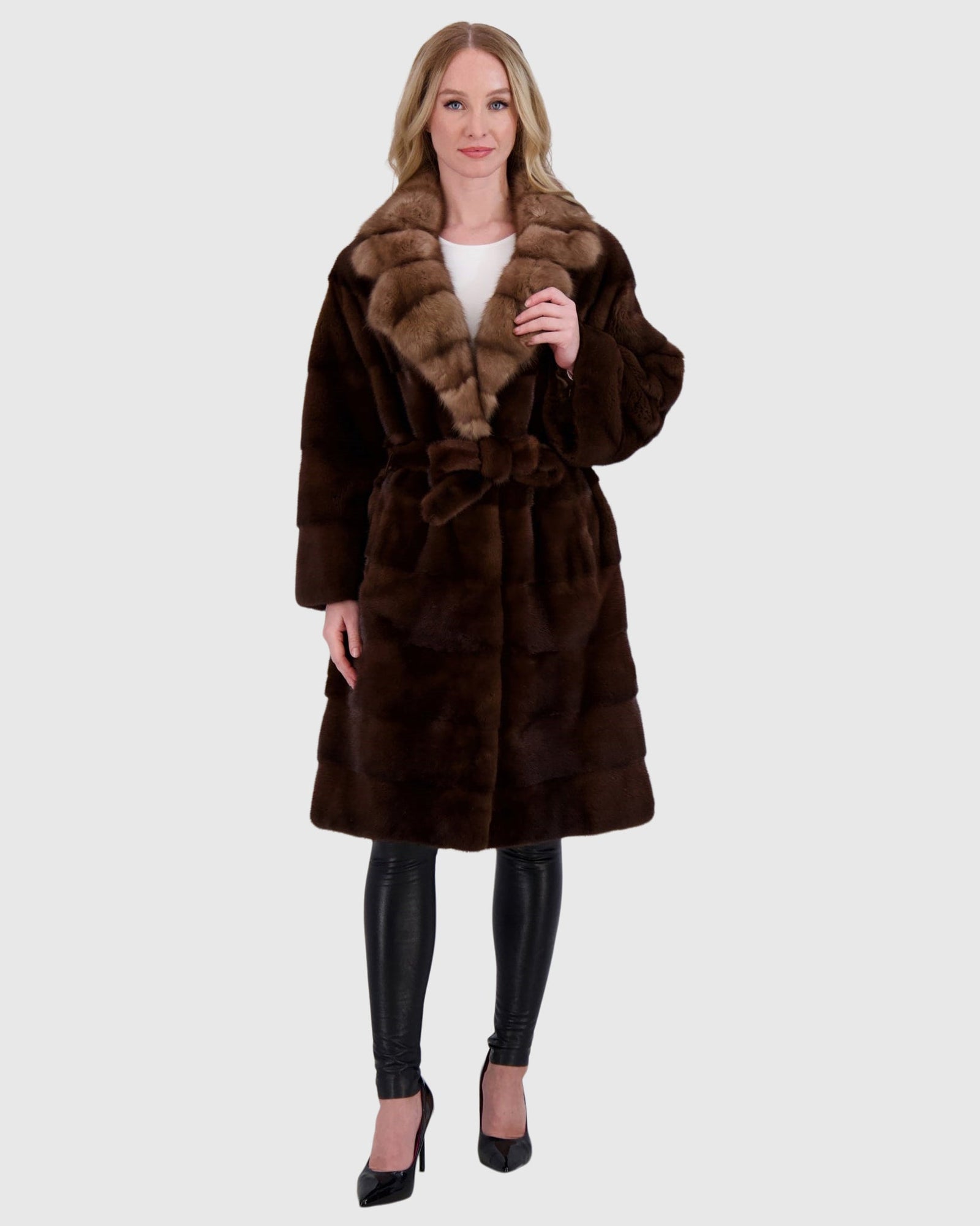 Mink Jacket With Sable Collar, Mink Belt | Kastanie