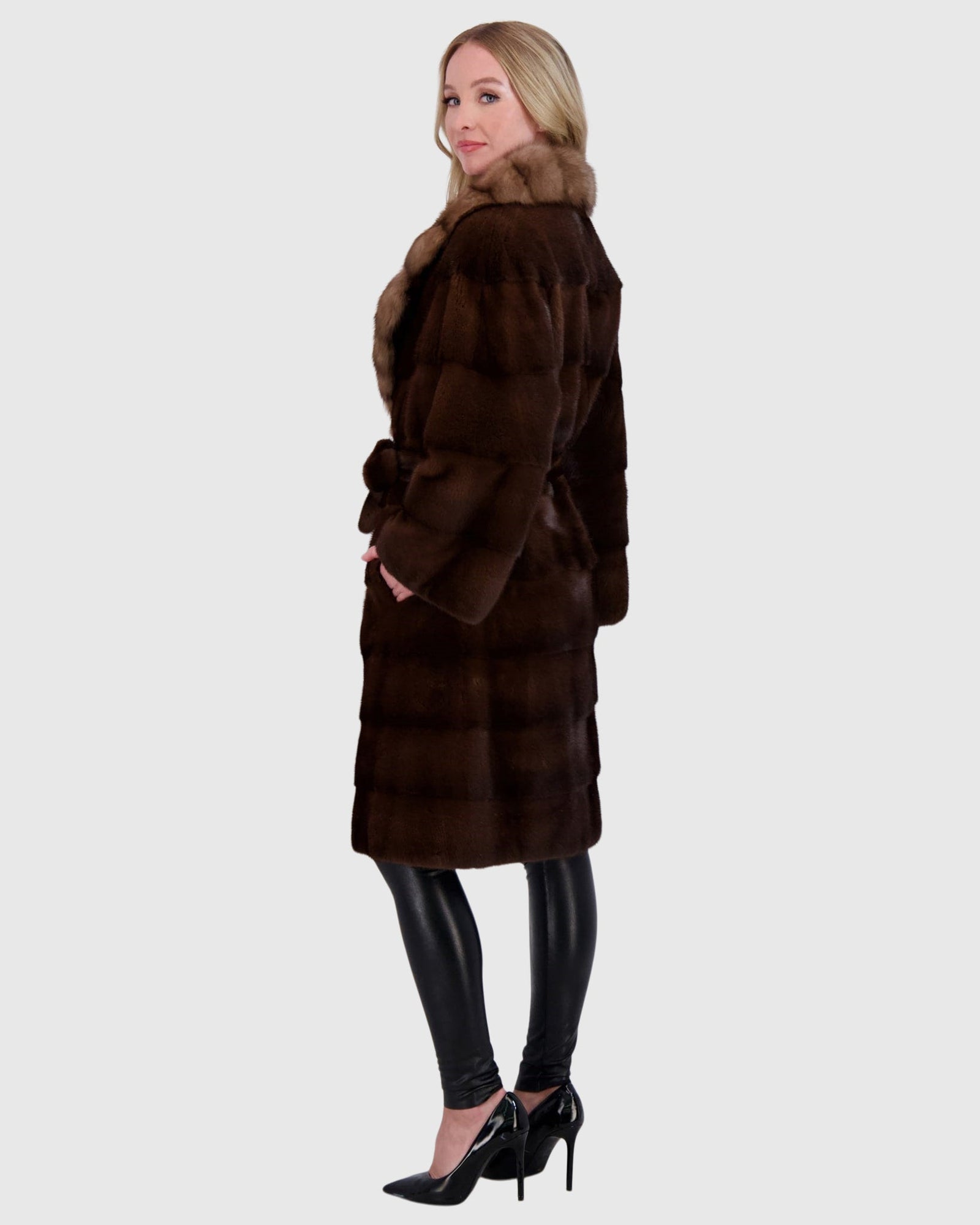 Mink Jacket With Sable Collar, Mink Belt | Kastanie