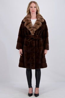 Mink Jacket With Sable Collar, Mink Belt | Women | Kastanie