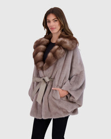 Mink Jacket With Stone Marten Collar | Stucco