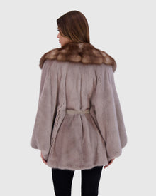 Mink Jacket With Stone Marten Collar | Stucco