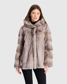 Mink Parka | Beige Cross