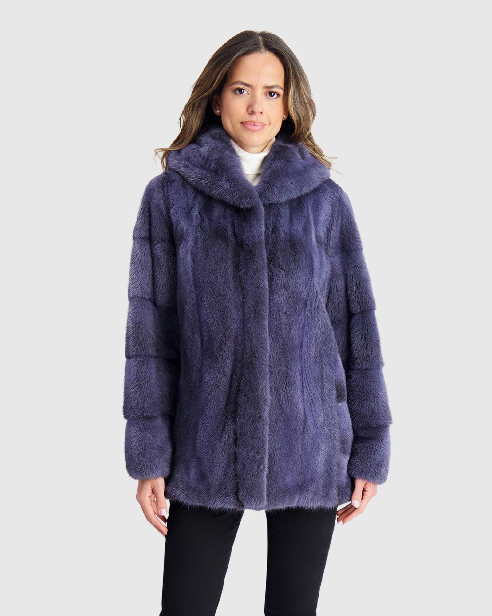 Mink Parka | Blue Gray Cross