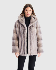 Mink Parka | Beige Cross