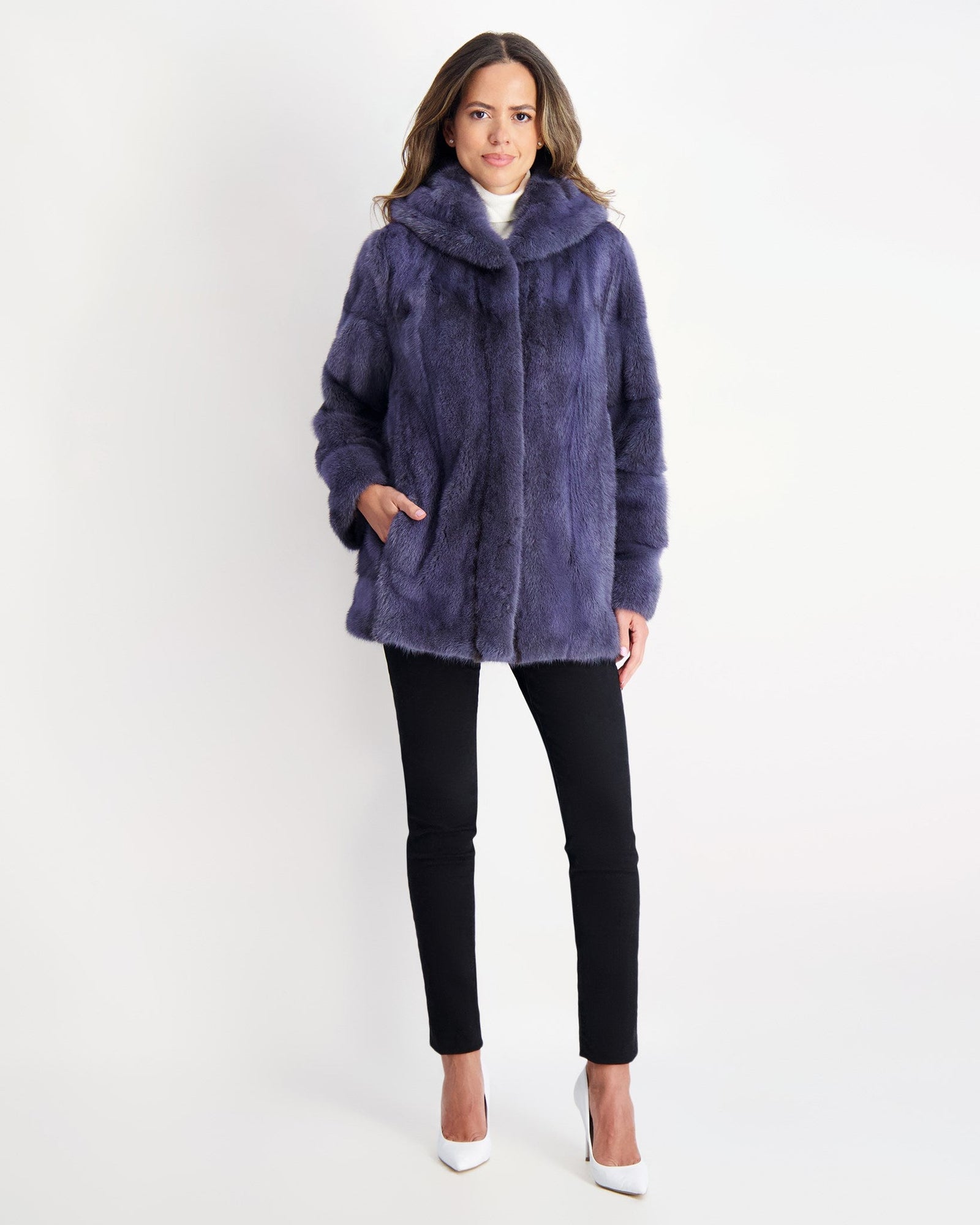 Mink Parka | Women | Blue Gray Cross