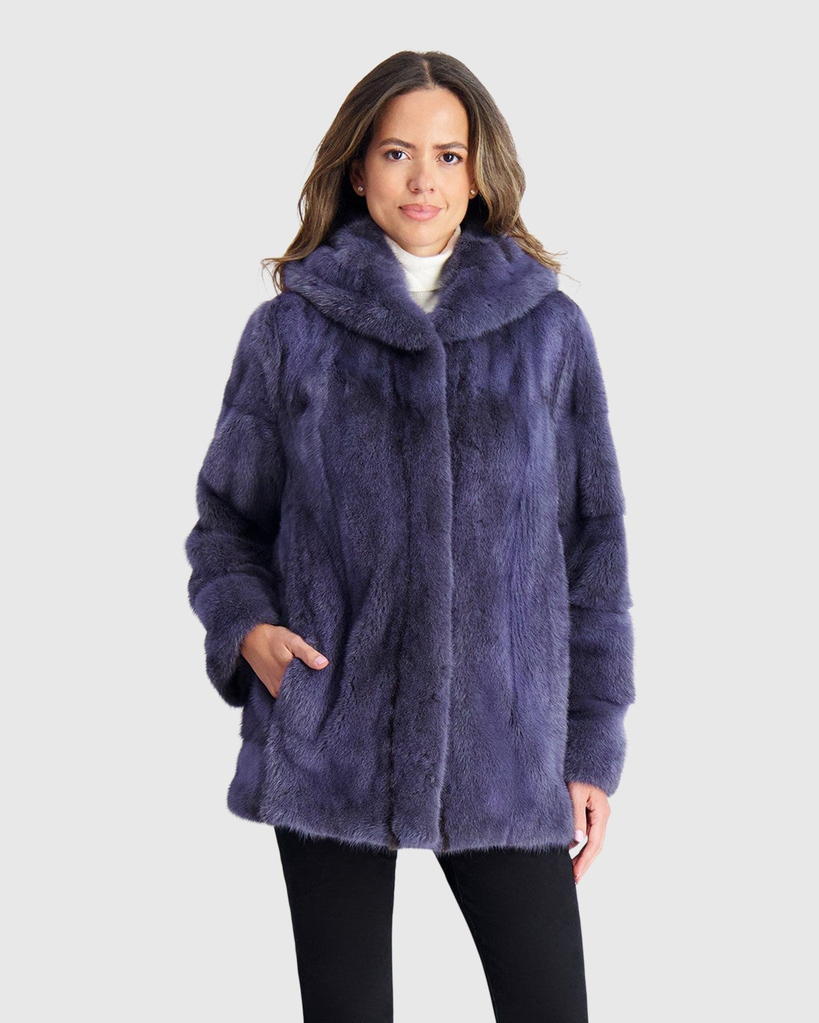 Mink Parka | Blue Gray Cross