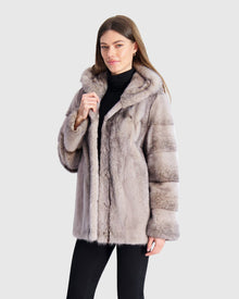 Mink Parka | Beige Cross