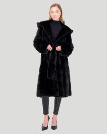 Mink Parka With Belt | Women | Black