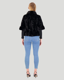 Mink Sections Jacket With Belt | Black