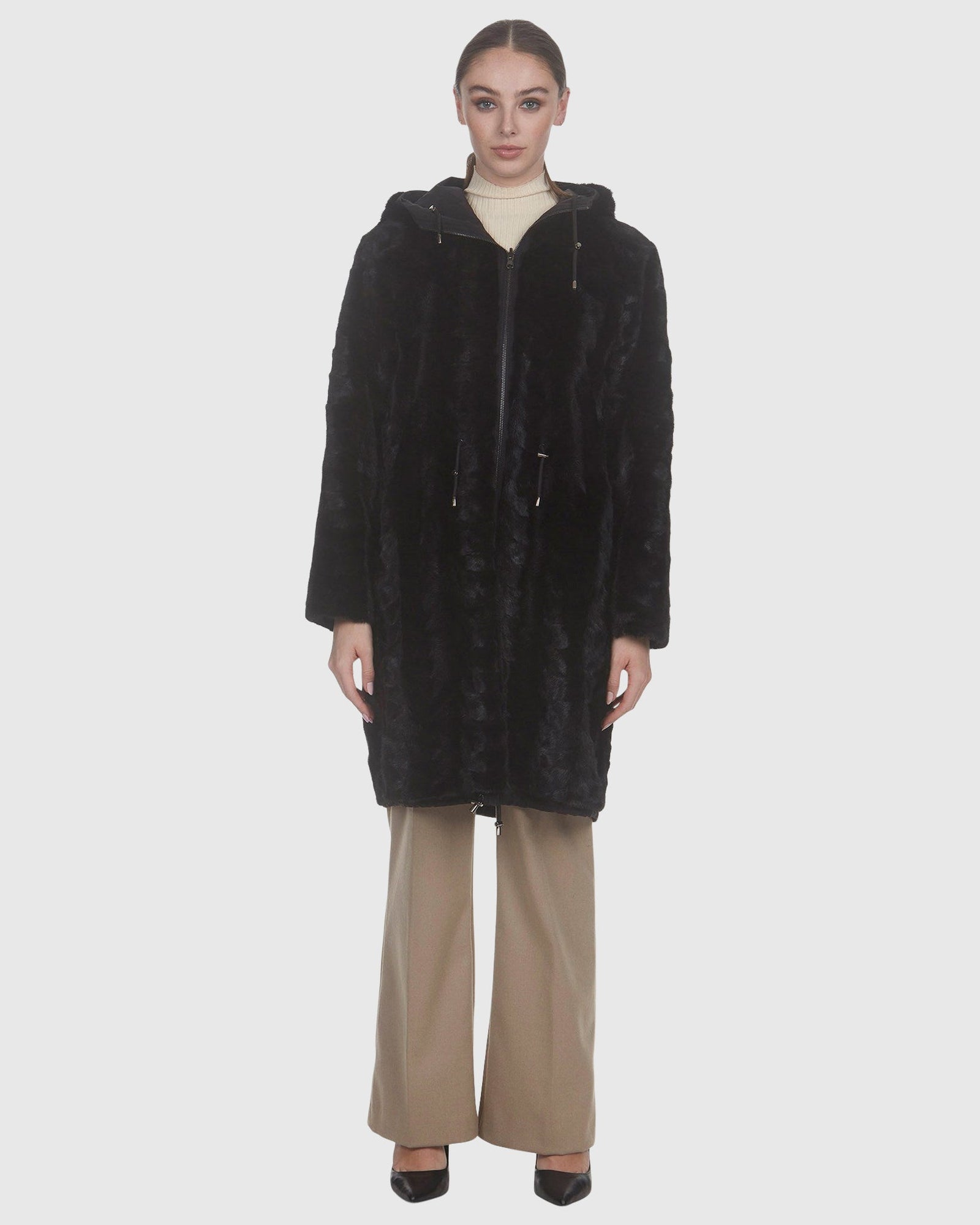 Mink Sections Parka Reversible To Nylon | Black/Black