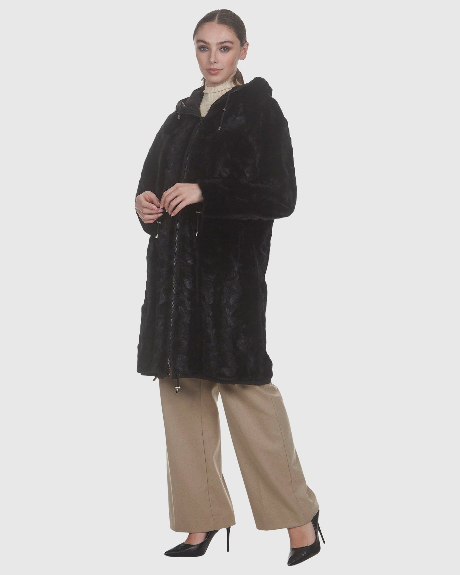 Mink Sections Parka Reversible To Nylon | Black/Black