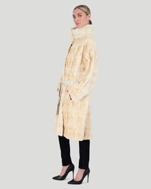 Mink Sections Short Coat | Women | Pearl