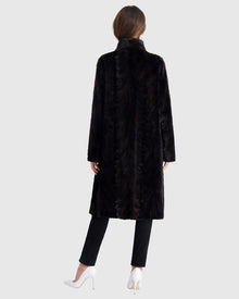 Mink Sections Short Coat | Black