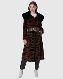 Mink Short Coat | Brown Tgr Print