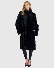 Mink Short Coat | Navy