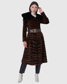 Mink Short Coat | Brown Tgr Print