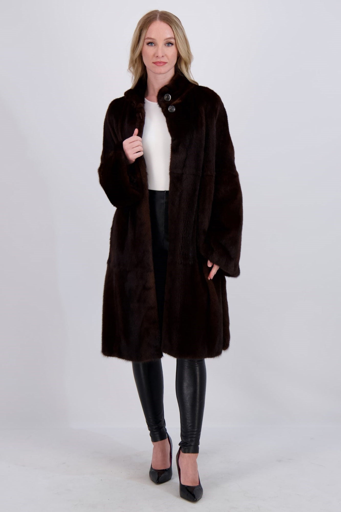 Mink Short Coat | Women | Mahogany (V1)