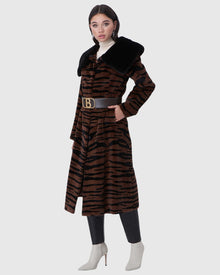 Mink Short Coat | Brown Tgr Print
