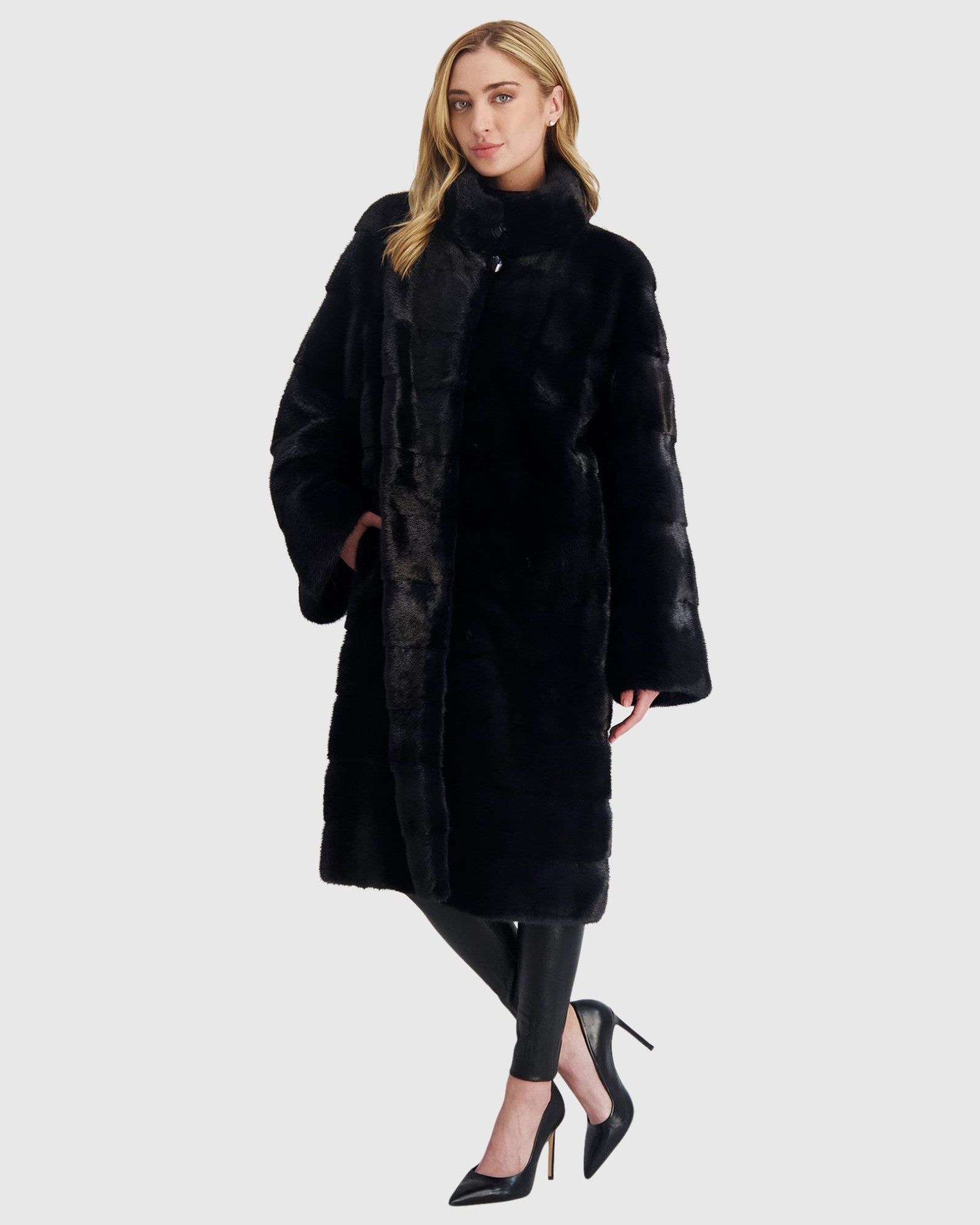 Mink Short Coat | Navy