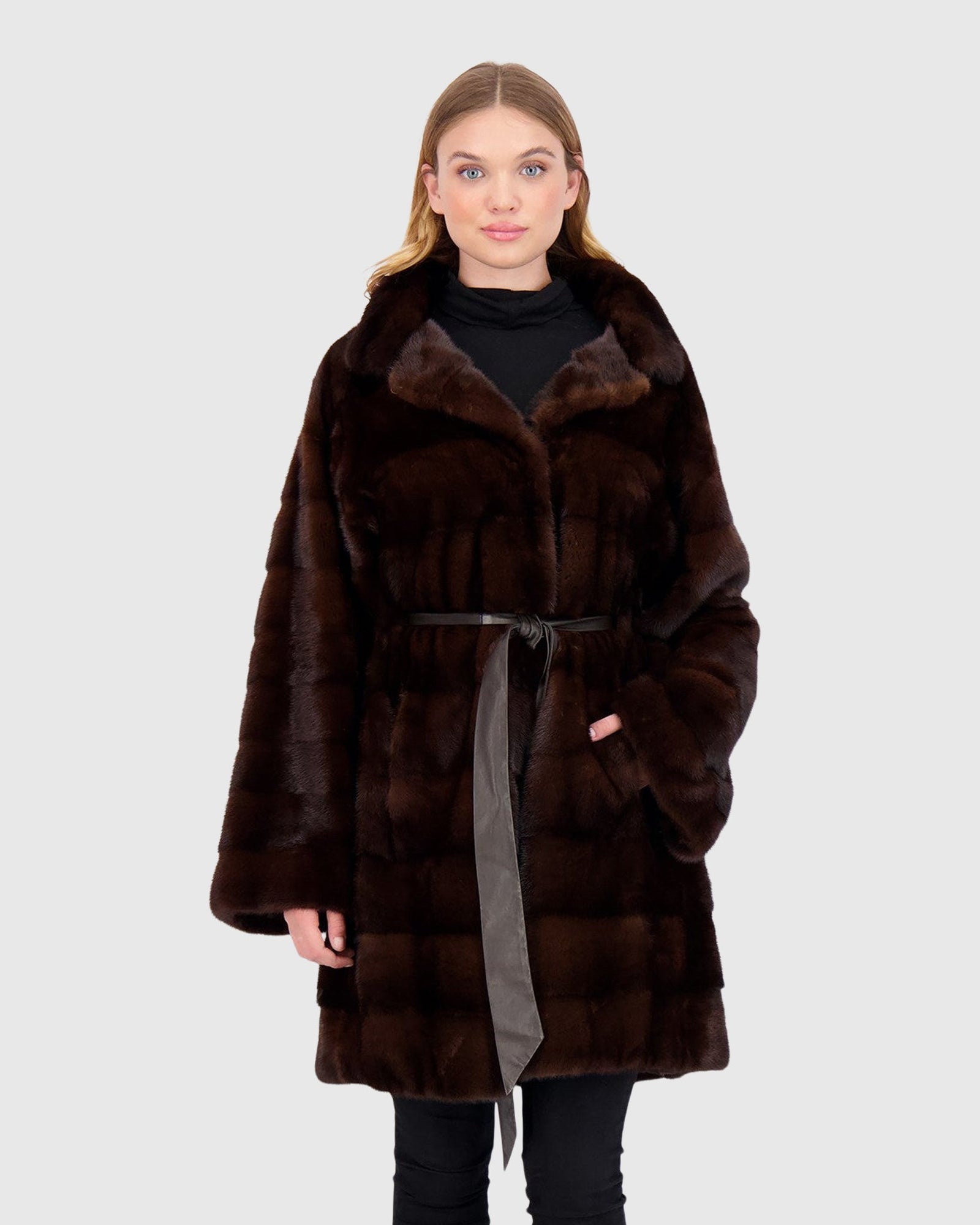 Mink Stroller With Leather Belt | Mahogany (V1)