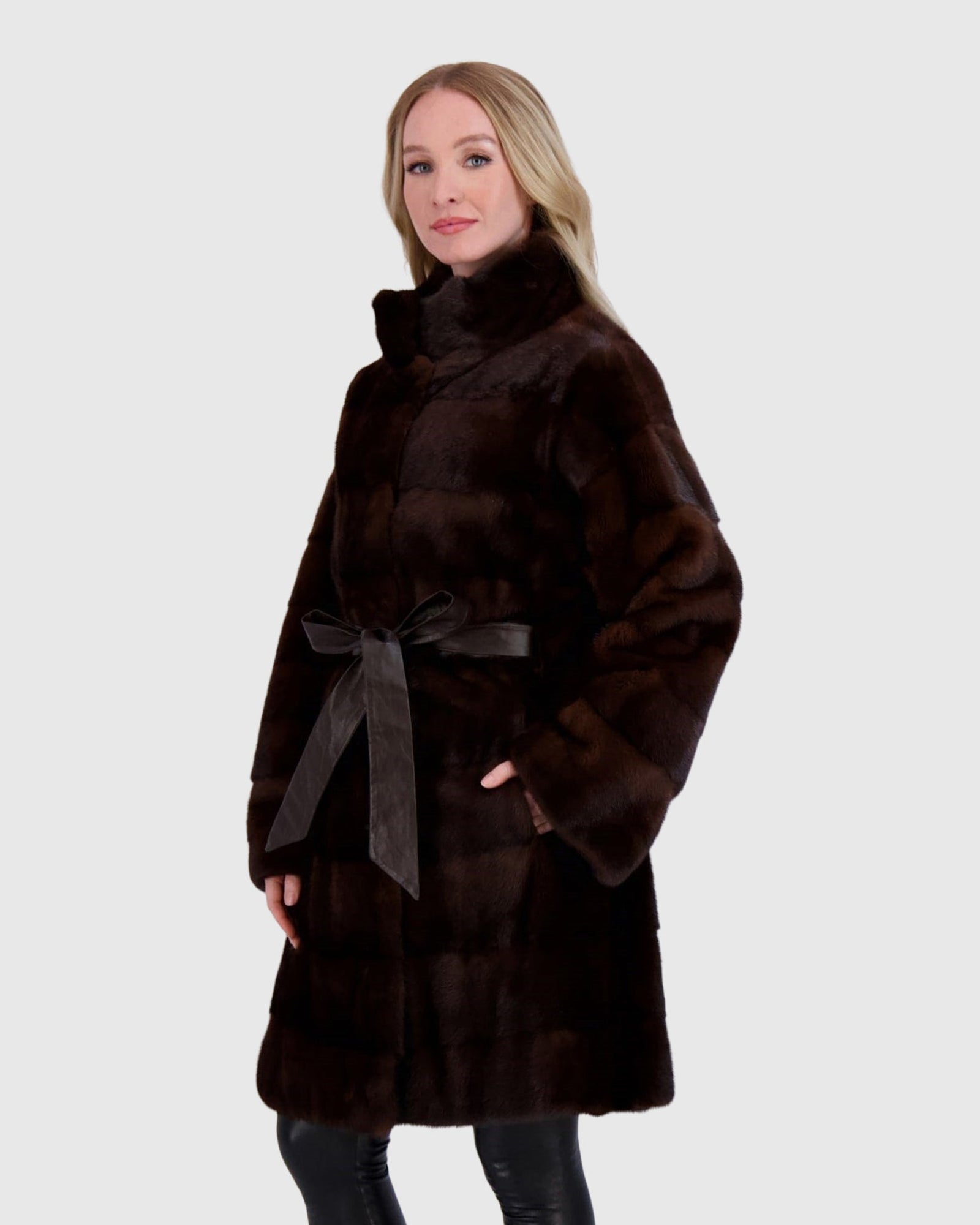 Mink Stroller With Leather Belt | Mahogany (V2)