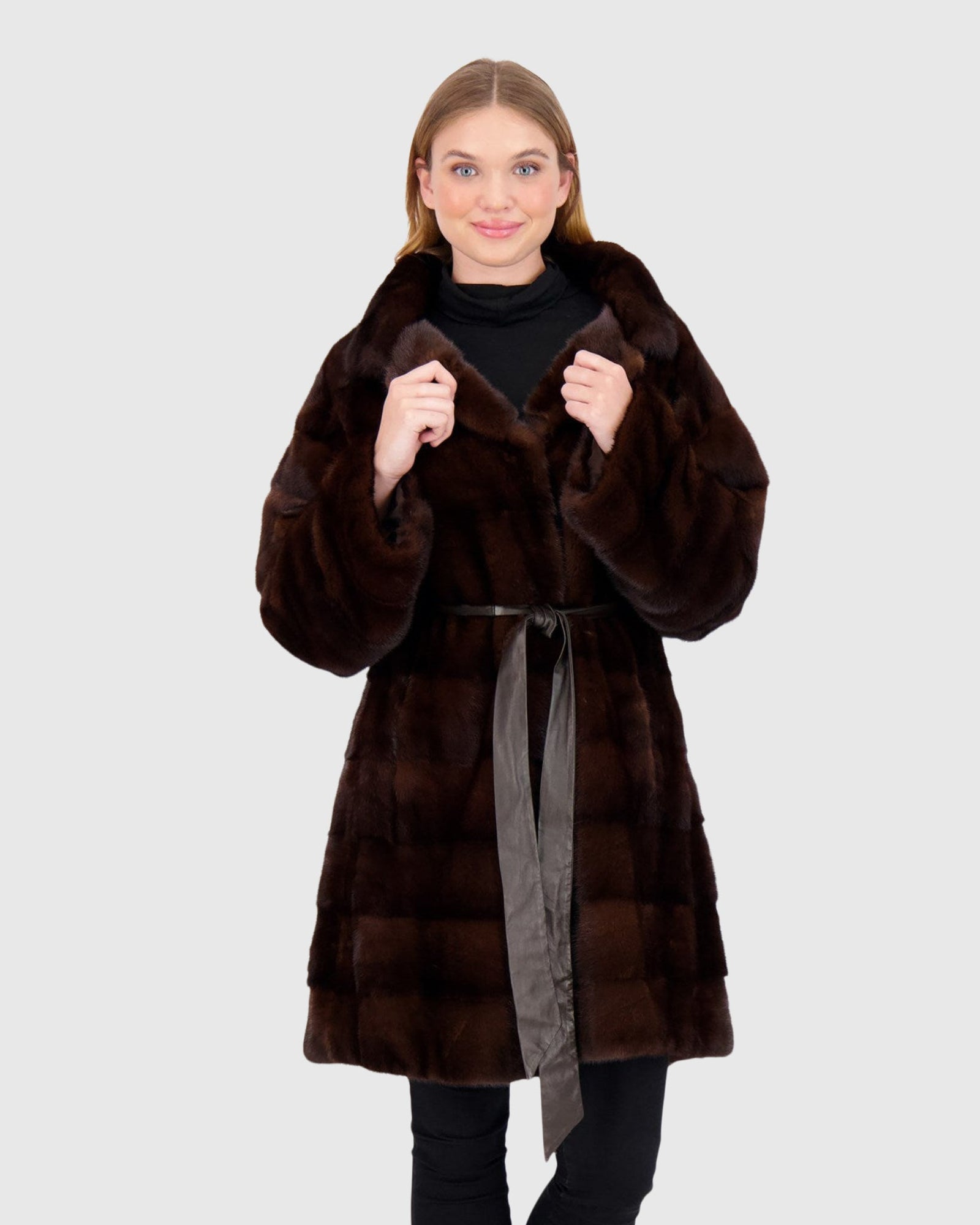 Mink Stroller With Leather Belt | Mahogany (V1)