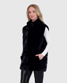 Mink Vest | Navy
