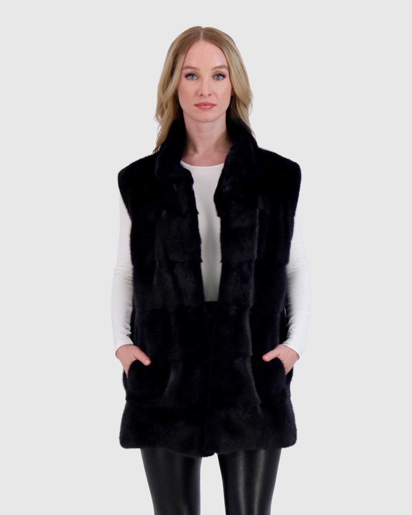 Mink Vest | Navy