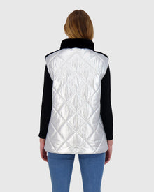 Mink Vest With Lamb Trim | Black/Silver