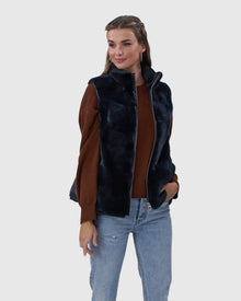 Mink Zip Vest With Down Back | Navy/Navy