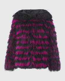 Mongolian (Tg) Shearling Lamb Jacket Reversible To Loro Piana Cashmere & Wool | Fuschia/Black