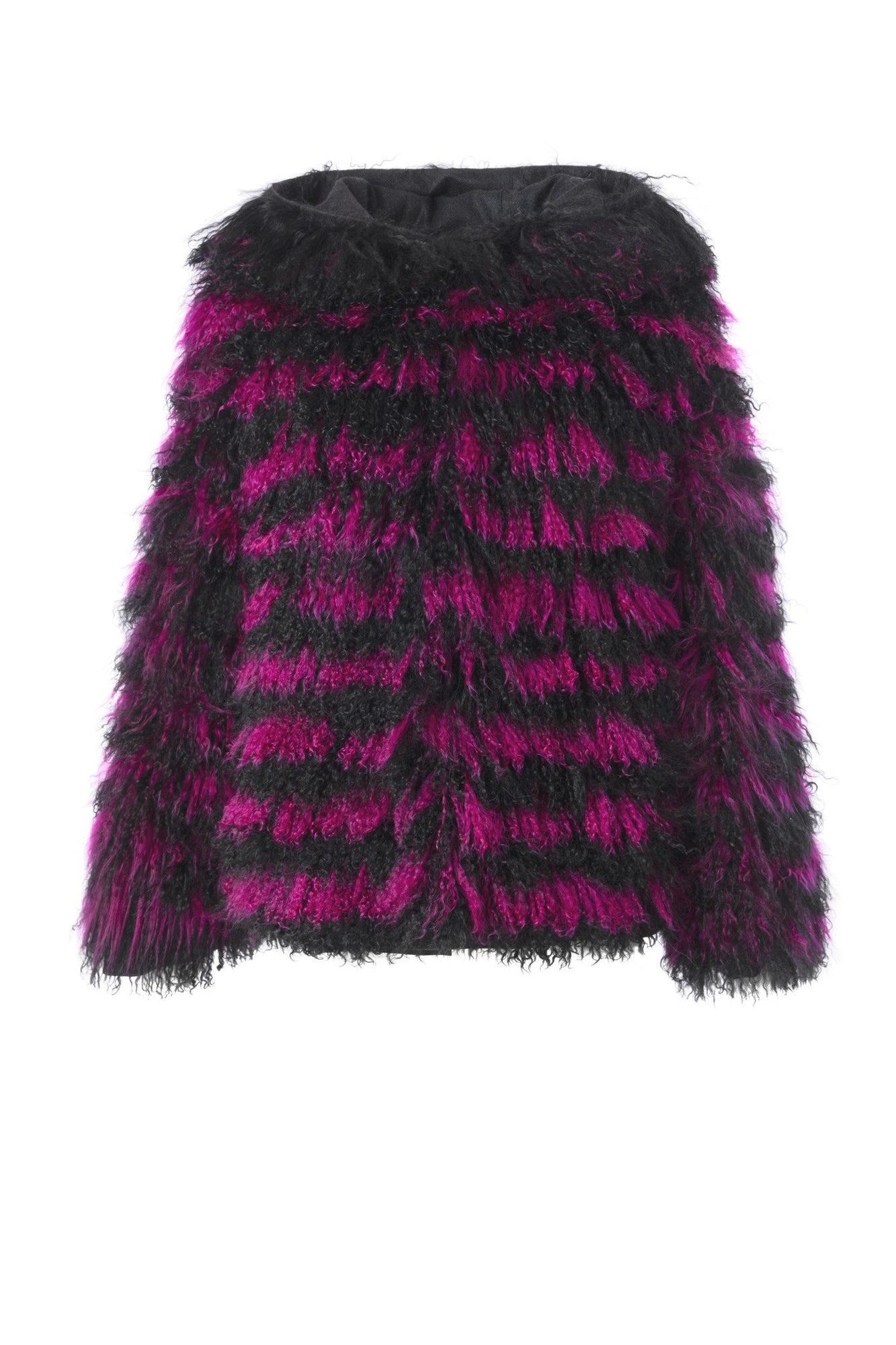 Mongolian (Tg) Shearling Lamb Jacket Reversible To Loro Piana Cashmere & Wool | Women | Fuschia x Black