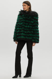 Mongolian (Tg) Shearling Lamb Jacket Reversible To Loro Piana Cashmere & Wool | Women | Green x Black